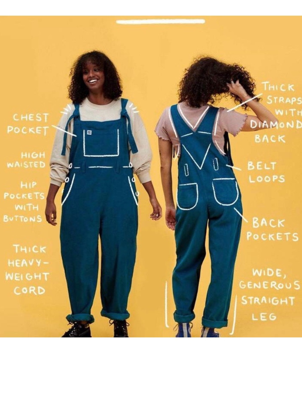 Lucy & Yak Easton Dungarees in Eggshell Blue Minimalist Size 12 - Picture 10 of 11